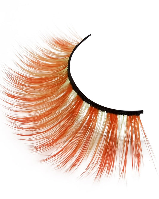 Amber Bloom – Soft Golden-Orange Faux Mink Lashes