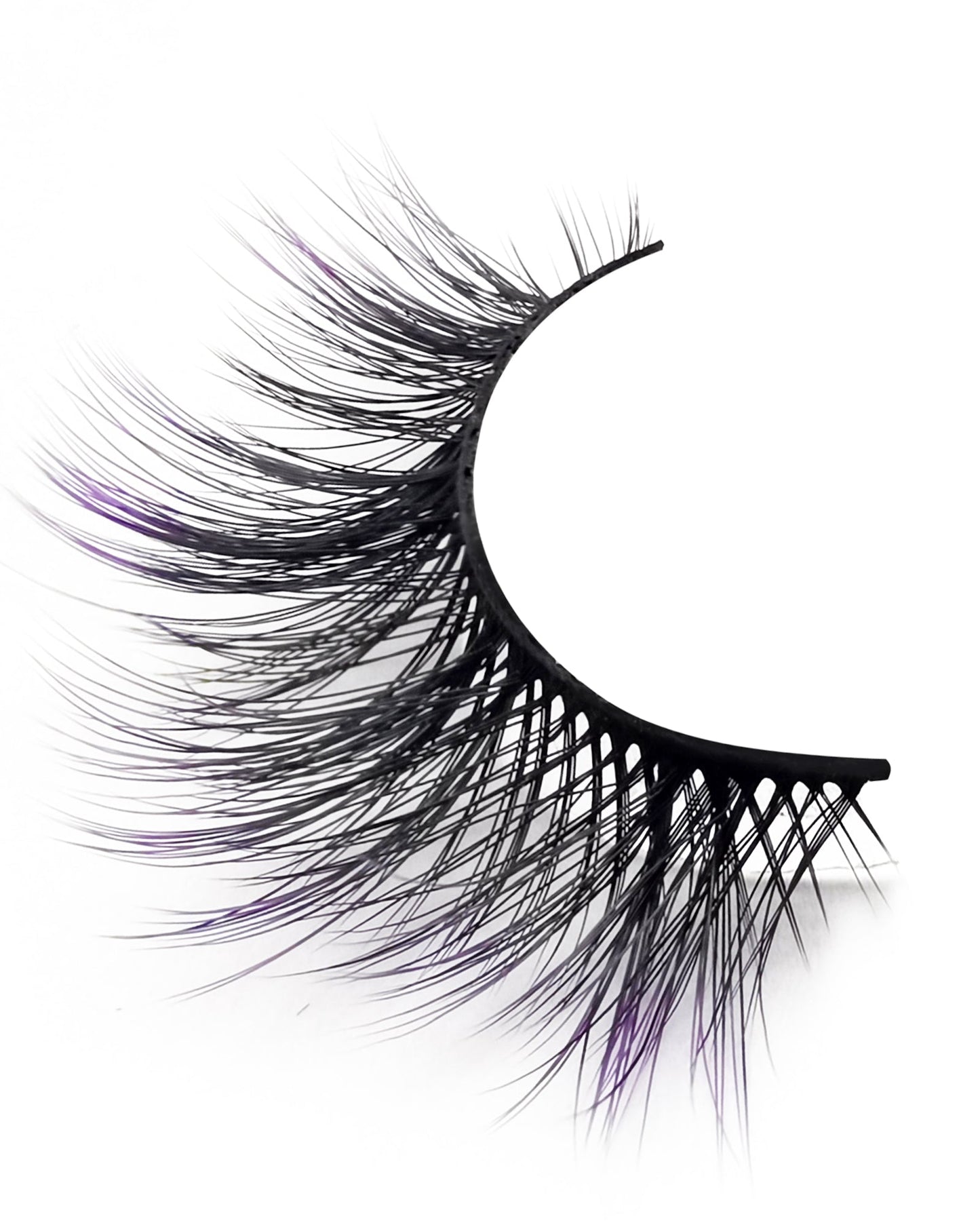 Violet Dusk – Black Faux Mink Lashes with Subtle Purple Tips