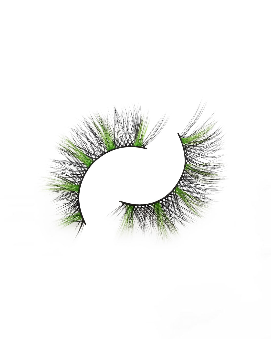 Verdant Flicker – Black Faux Mink Lashes with Subtle Green Accents