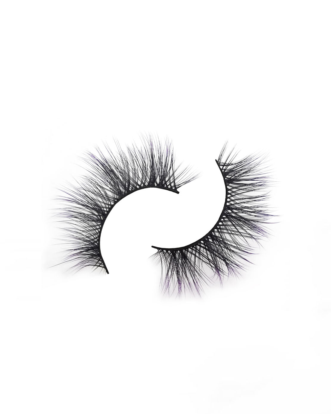 Violet Dusk – Black Faux Mink Lashes with Subtle Purple Tips