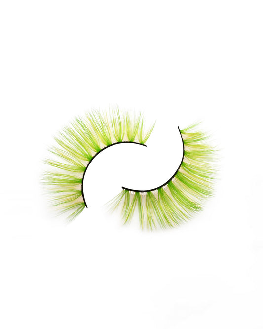 Citrine Mint – Dual-Layered Faux Mink Lashes in Soft Yellow & Green